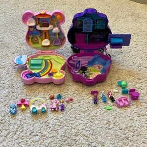 Carebear and Monster High Polly Pocket Sets